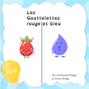 Gouttelettes bleu et rouge